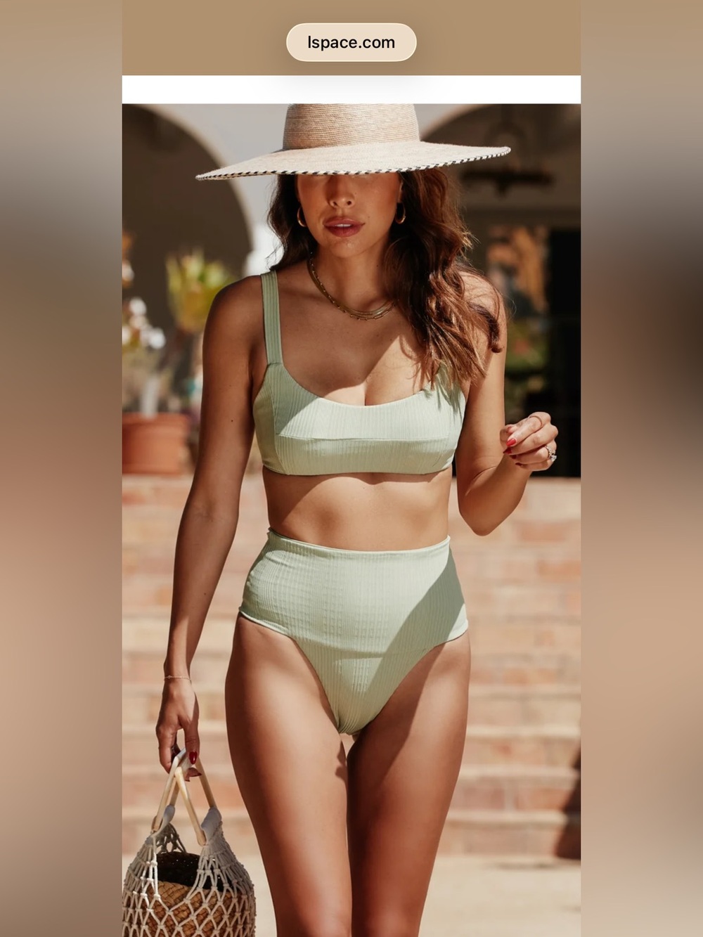 NWT L*Space x Everyday Pursuits Bikini Set S Pointelle Knit